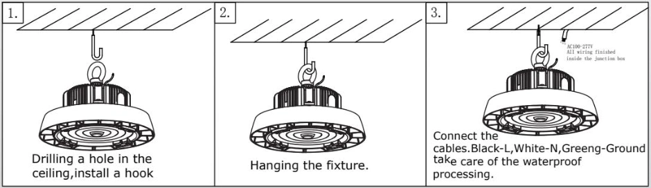 Durable Aluminum Alloy LED 100W 150W 200W High Bay Light with IP65 Waterproof Rating for Warehouse and Factory